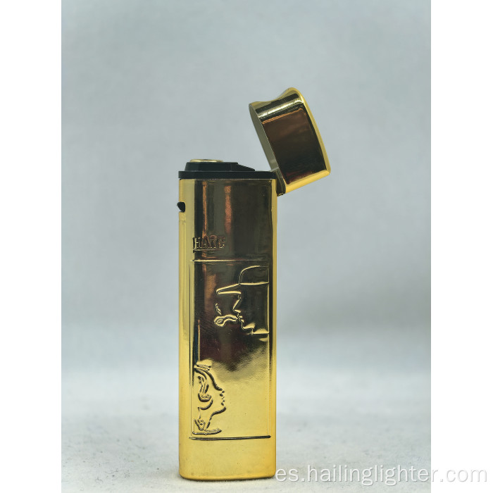 Encendedor de cigarrillos recargable eléctrico del butano de la antorcha del jet de la cubierta del metal